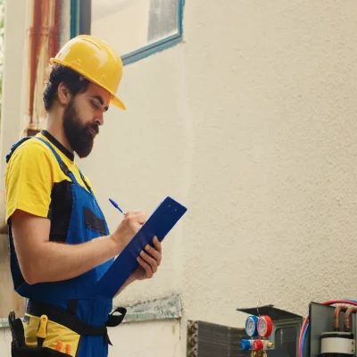 Manutenção preventiva em condomínio com inspeção técnica.