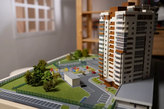 Maquete ilustrando o mercado condominial em expansão