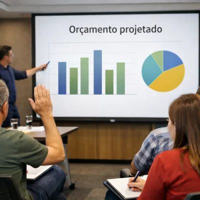 Aprovação de orçamento condomínio durante assembleia