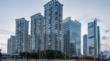 Conjunto de prédios residenciais em área urbana